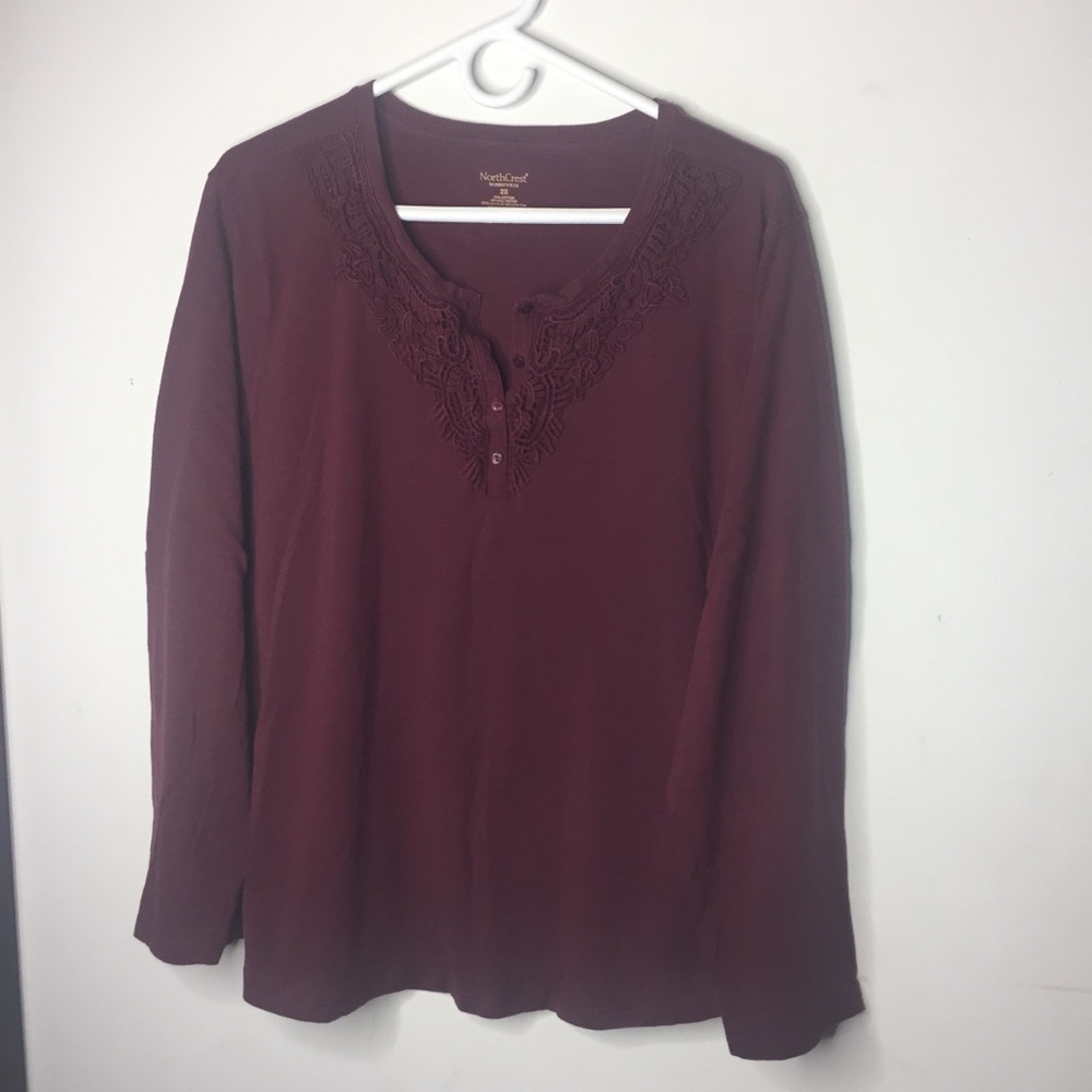 Northcrest 2XL Maroon Long Sleeve